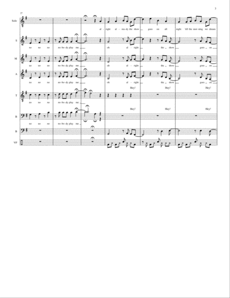 The Show Goes On 4-Part scores gallery preview page 3