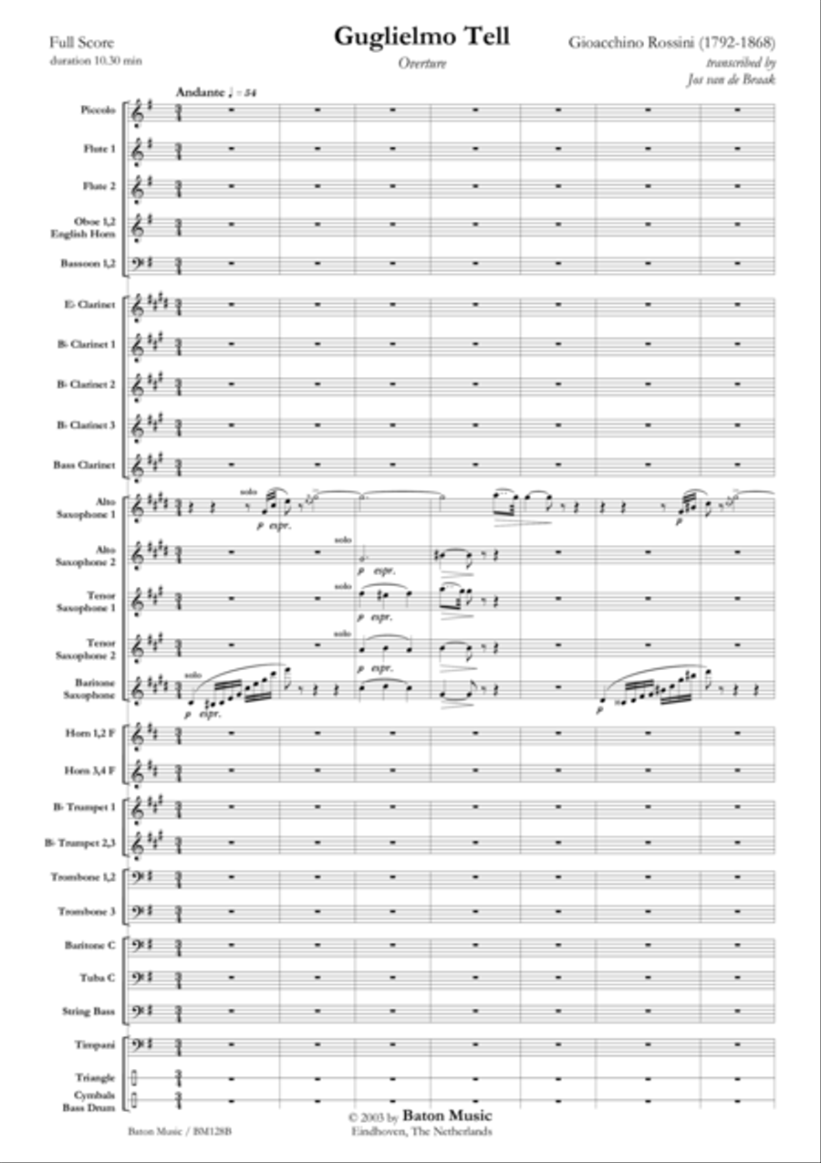 Guglielmo Tell Guglielmo Tell Concert Band scores gallery preview page 2