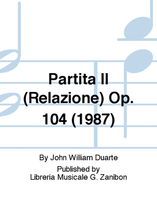 Book cover for Partita II (Relazione) Op. 104 (1987)