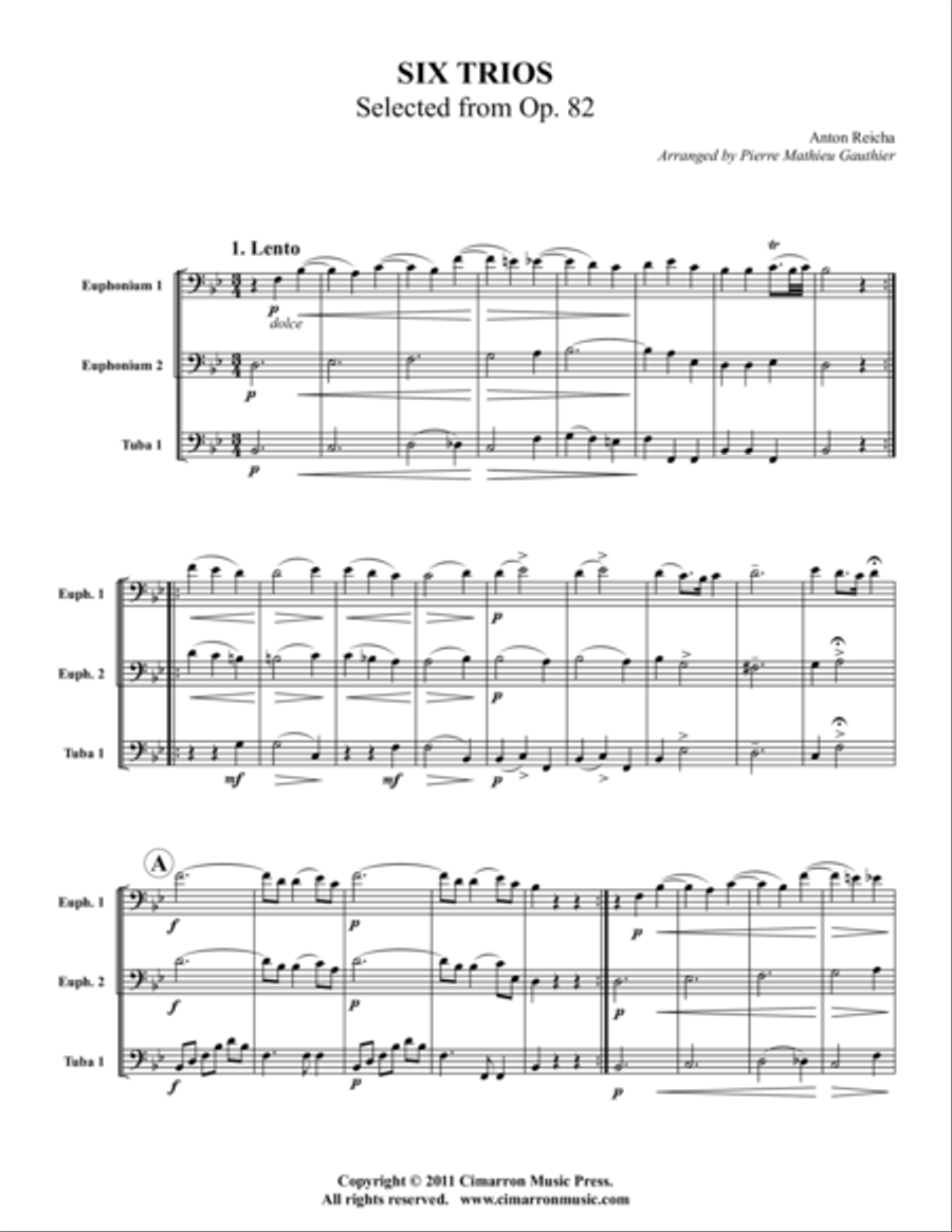 Six Trios Brass Trio scores gallery preview page 1