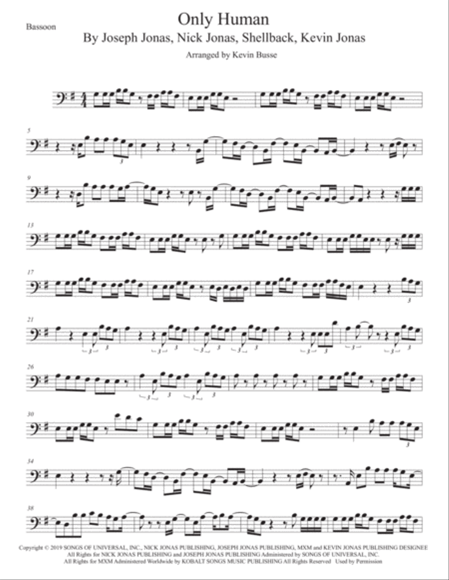 Only Human Bassoon Solo scores gallery preview page 1