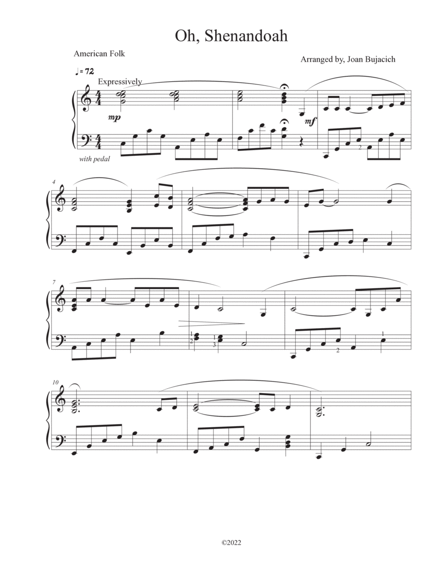 Shenandoah, Piano Shenandoah, Piano Piano Solo scores gallery preview page 1