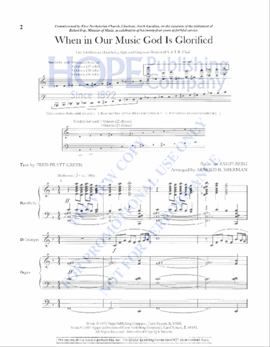 When in Our Music God Is Glorified 4-Part scores gallery preview page 2