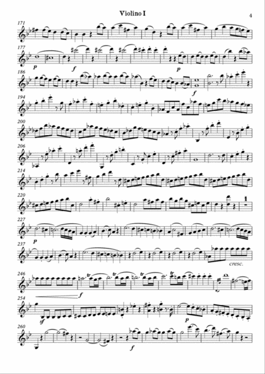 Symphony No. 40 in G minor k. 550 - I. Allegro Molto - W. A. Mozart - For String Quartet (Full Parts String Quartet scores gallery preview page 5