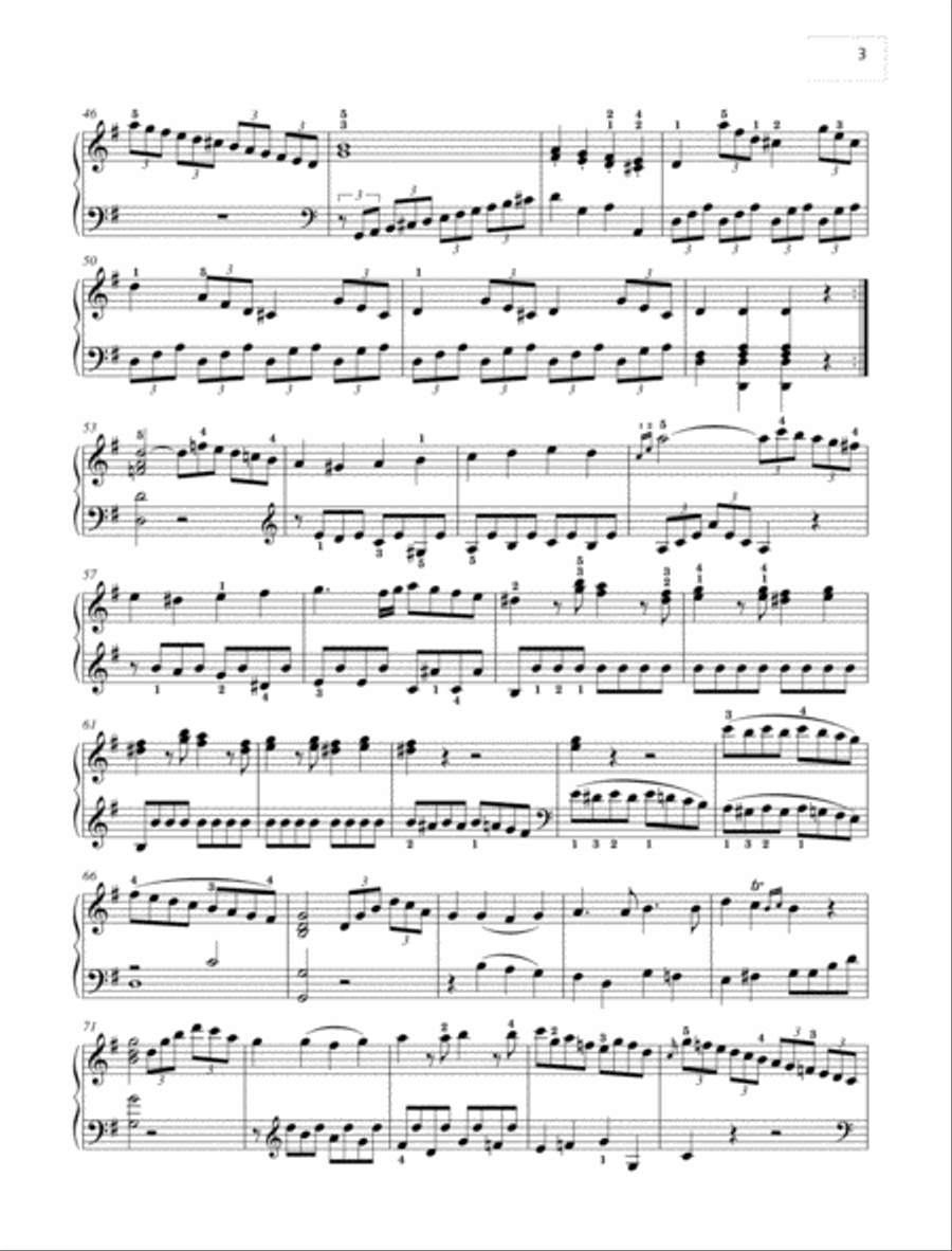 Easy Sonata G major Piano Solo scores gallery preview page 3