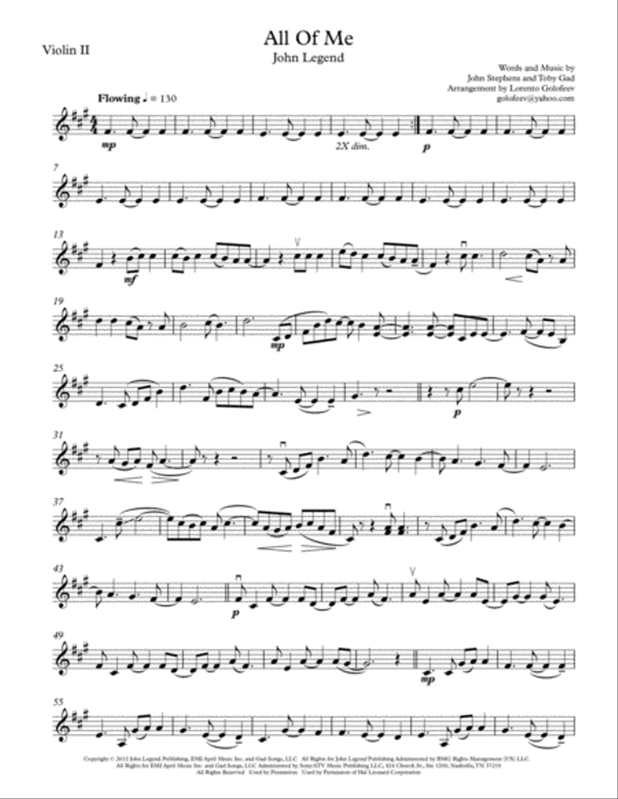 All Of Me String Quartet scores gallery preview page 3