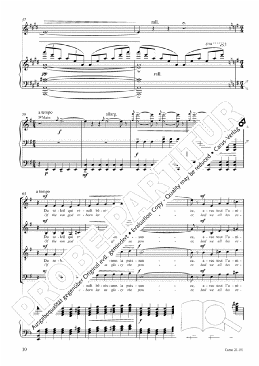 Hymne to the Sun, LB 24 4-Part scores gallery preview page 15