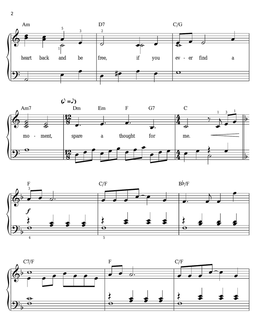 Think Of Me (from The Phantom Of The Opera) Voice scores gallery preview page 2