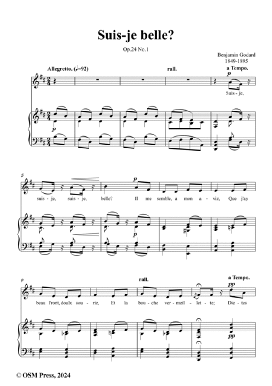 B. Godard-Suis-je belle?in D Major,Op.24 No.1 Voice scores gallery preview page 2