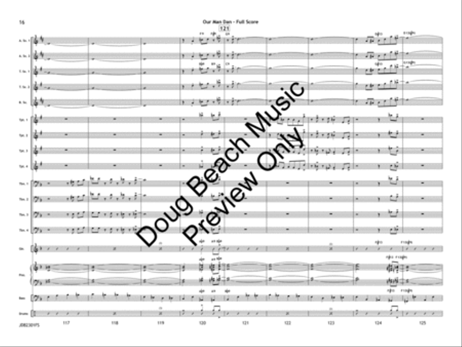 Our Man Dan (Score) Jazz Ensemble scores gallery preview page 17
