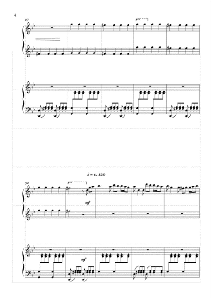 Reel. An Easy Piano Duet for 4 hands 1 Piano Piano Method scores gallery preview page 5