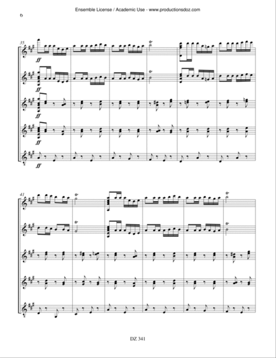 Ouverture de Carmen Guitar Ensemble scores gallery preview page 4