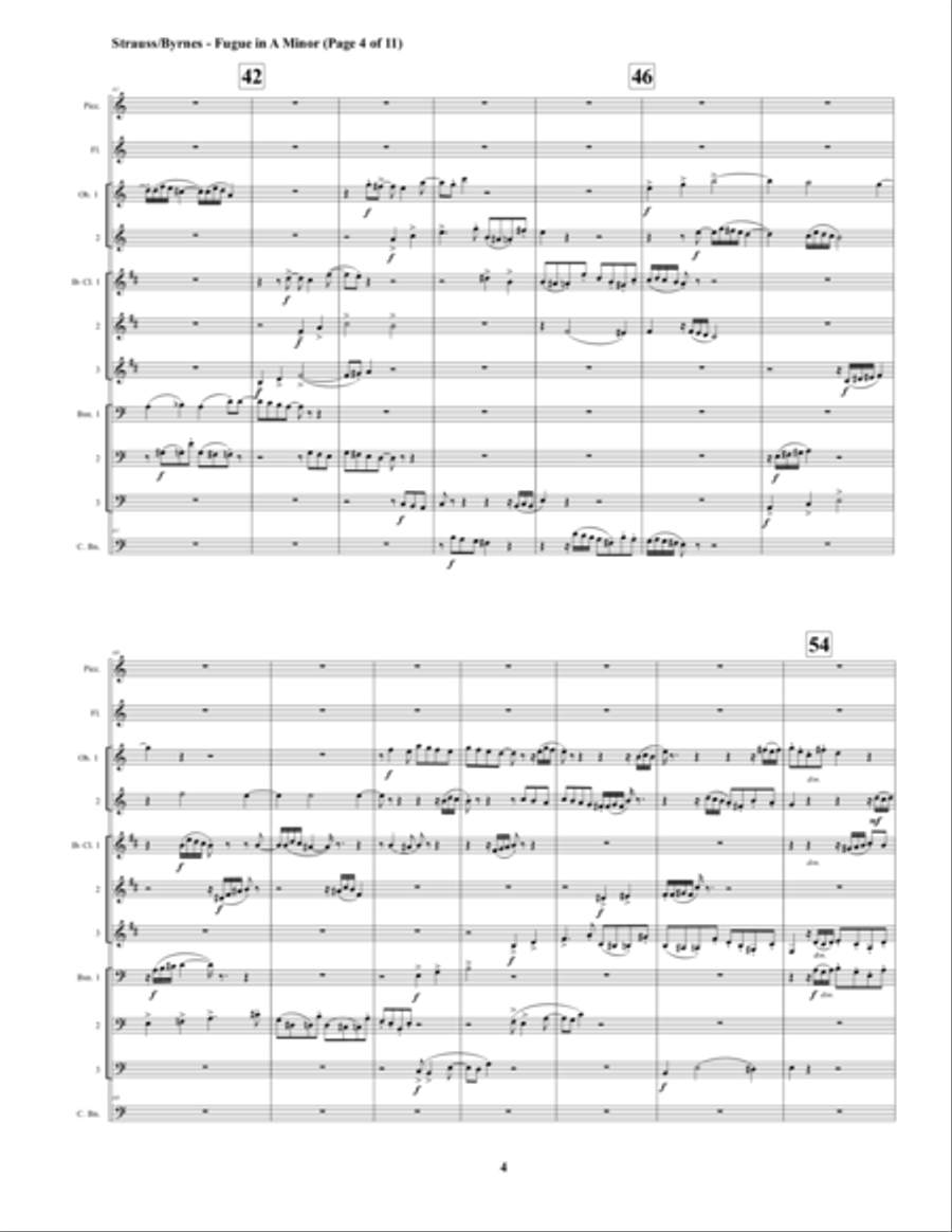 Fugue in A Minor by Richard Strauss for Strauss - Fugue - Woodwind Choir image number null