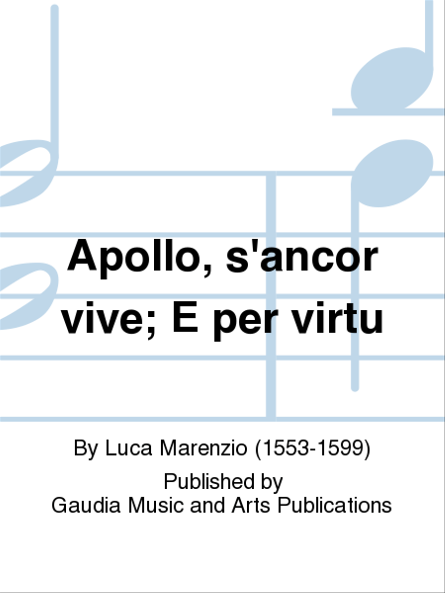 Apollo, s'ancor vive; E per virtu 4-Part scores gallery preview page 1