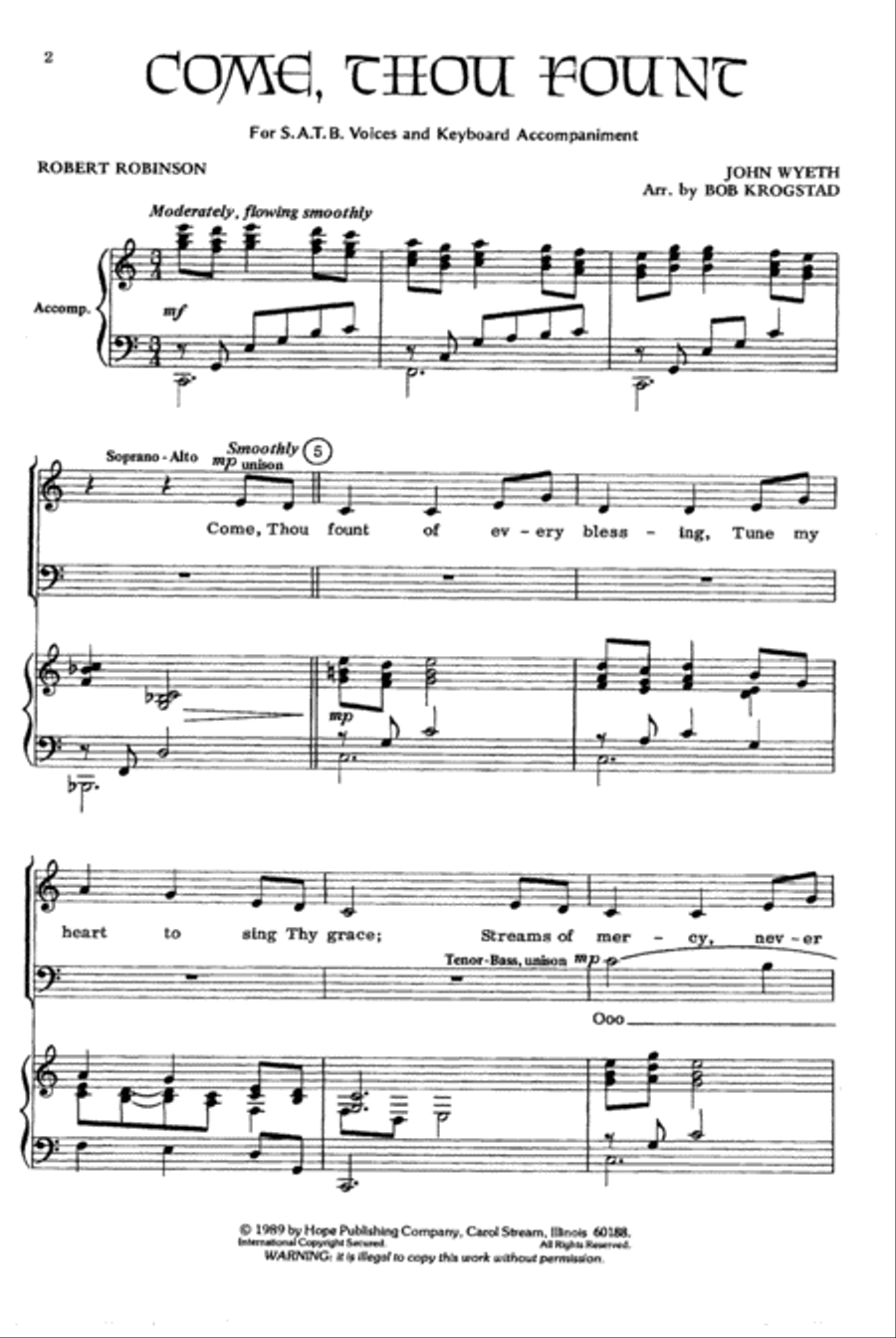 Come, Thou Fount 4-Part scores gallery preview page 2