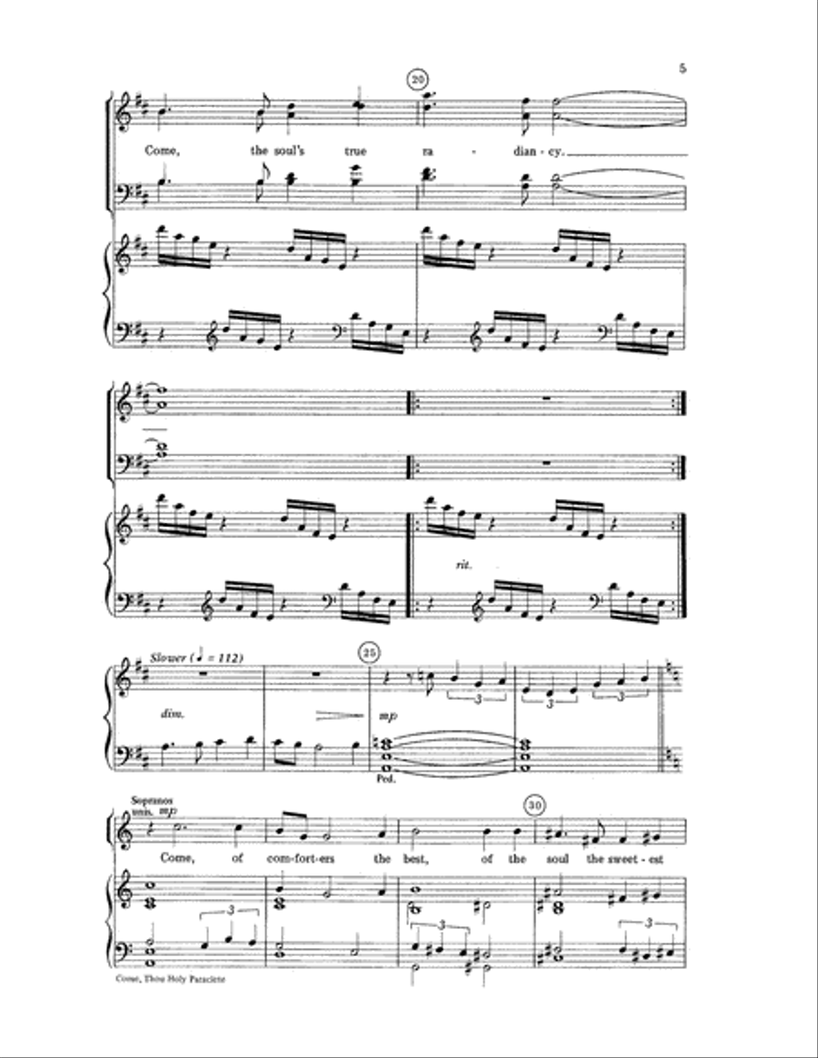 Come, Thou Holy Paraclete 4-Part scores gallery preview page 5
