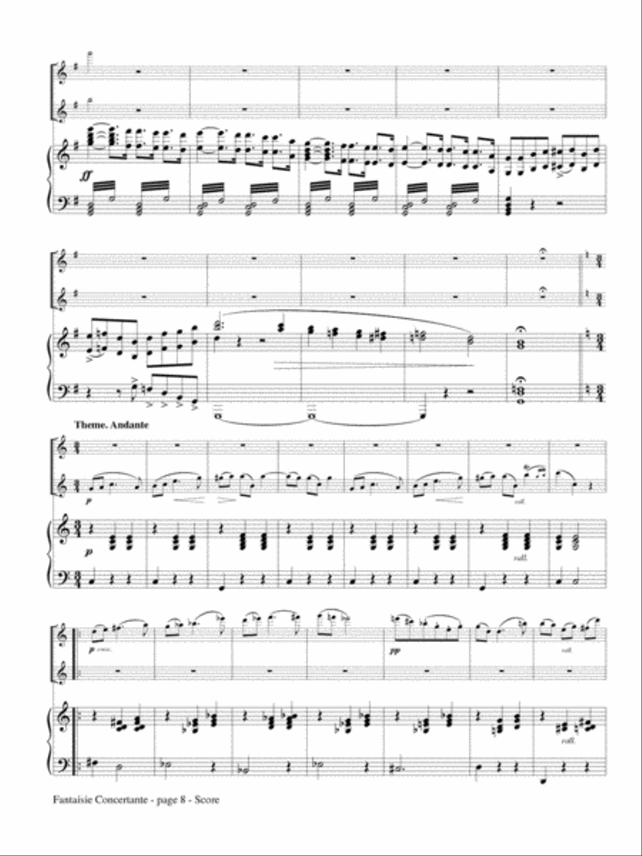 Fantasie Concertante for Two Flutes and Piano Flute Duet scores gallery preview page 4