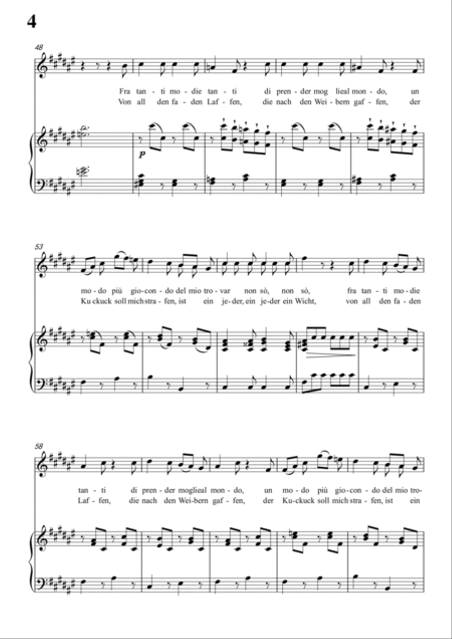 Schubert-Il modo di prender moglie,Op.83 No.3 in #F for Vocal and Piano Voice scores gallery preview page 5