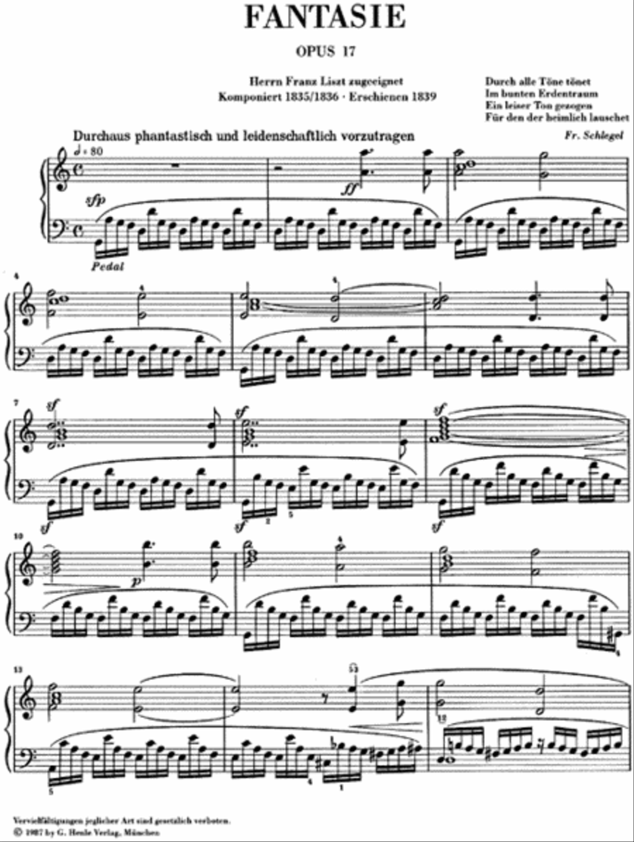 Fantasy C Major Op. 17 Piano Solo scores gallery preview page 2