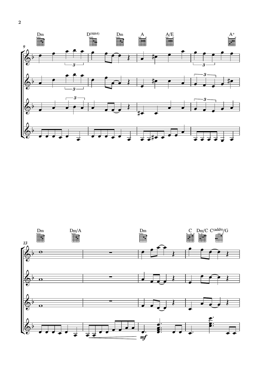 Theme From Spider Man Guitar Ensemble scores gallery preview page 2