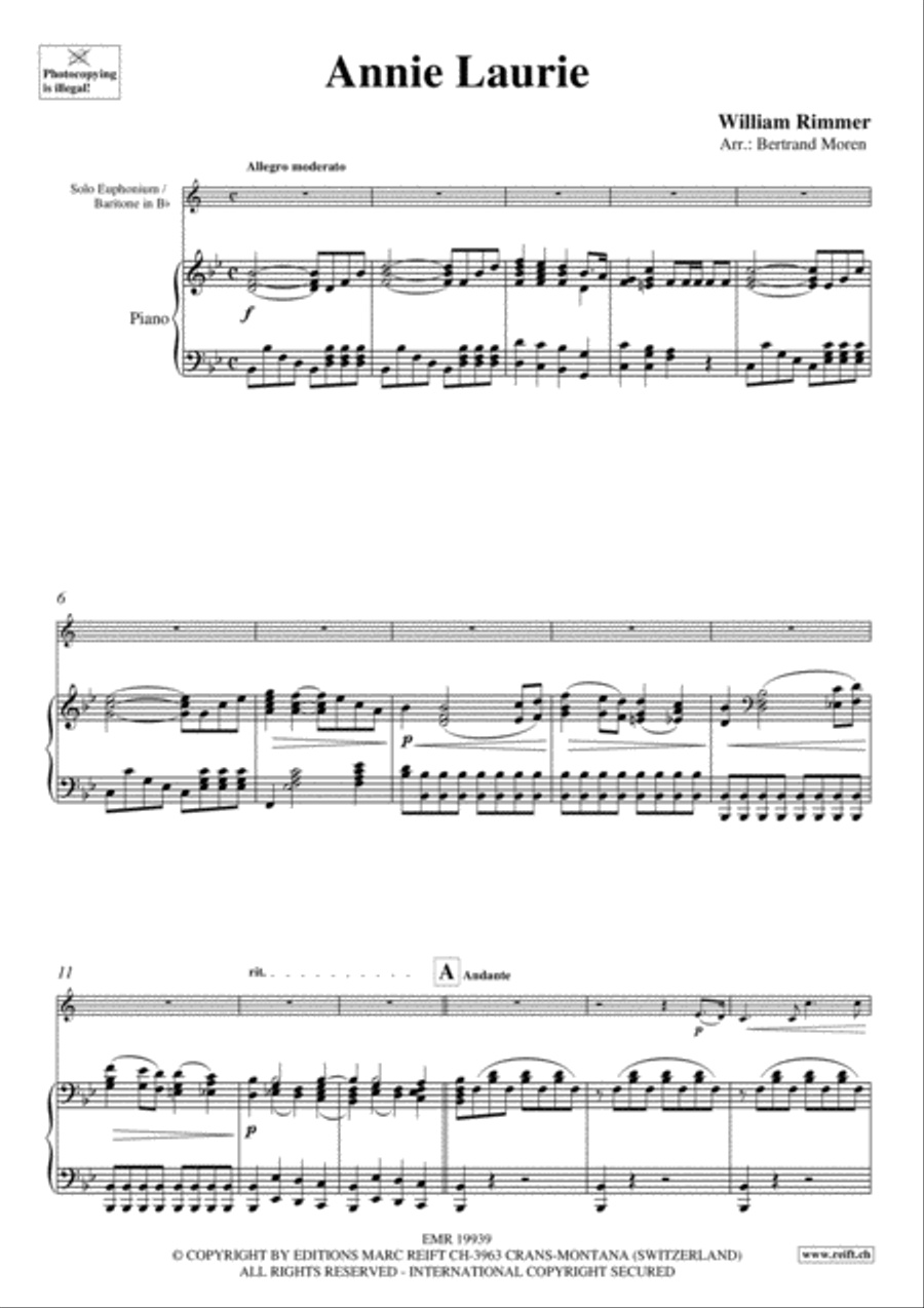 Annie Laurie Euphonium scores gallery preview page 3
