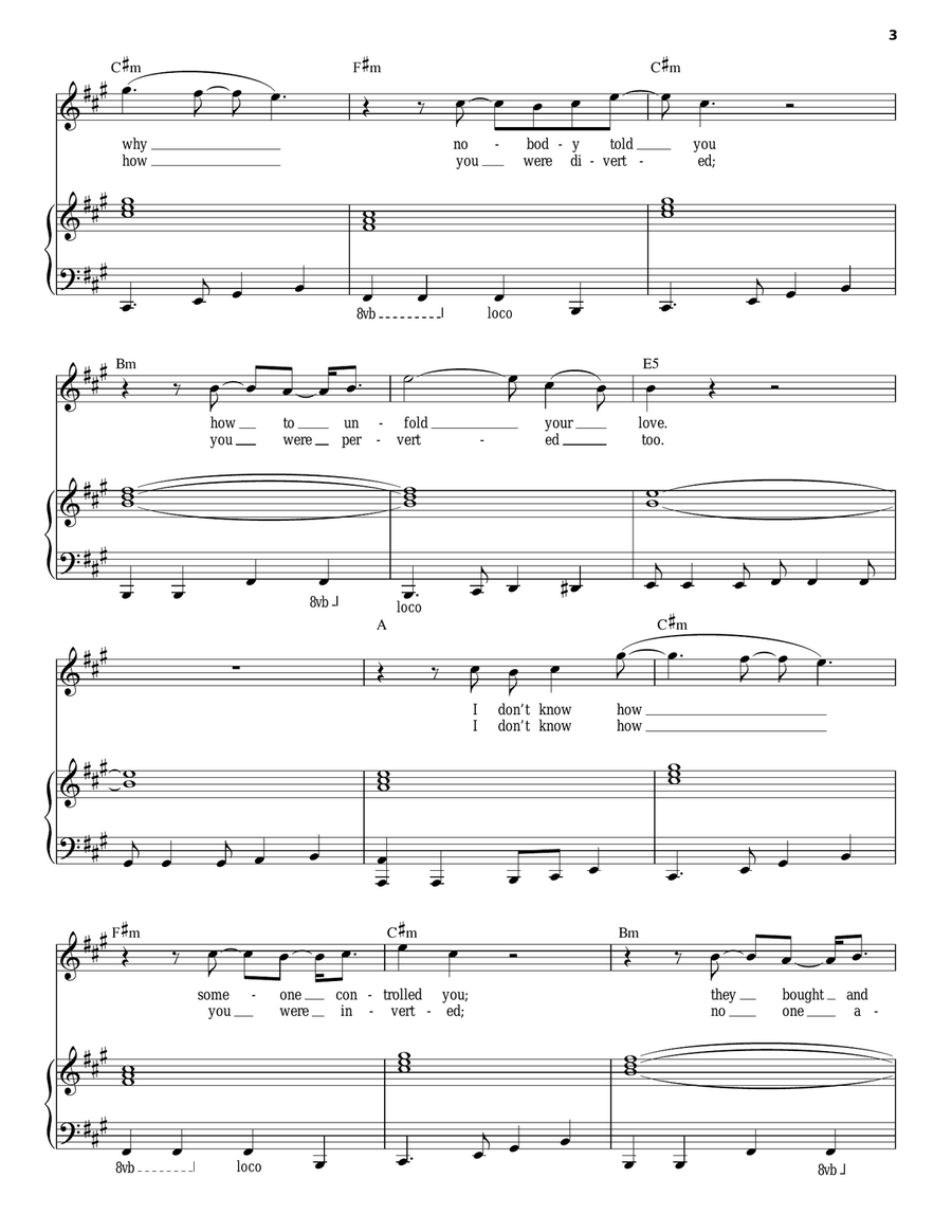 While My Guitar Gently Weeps Piano, Vocal scores gallery preview page 3