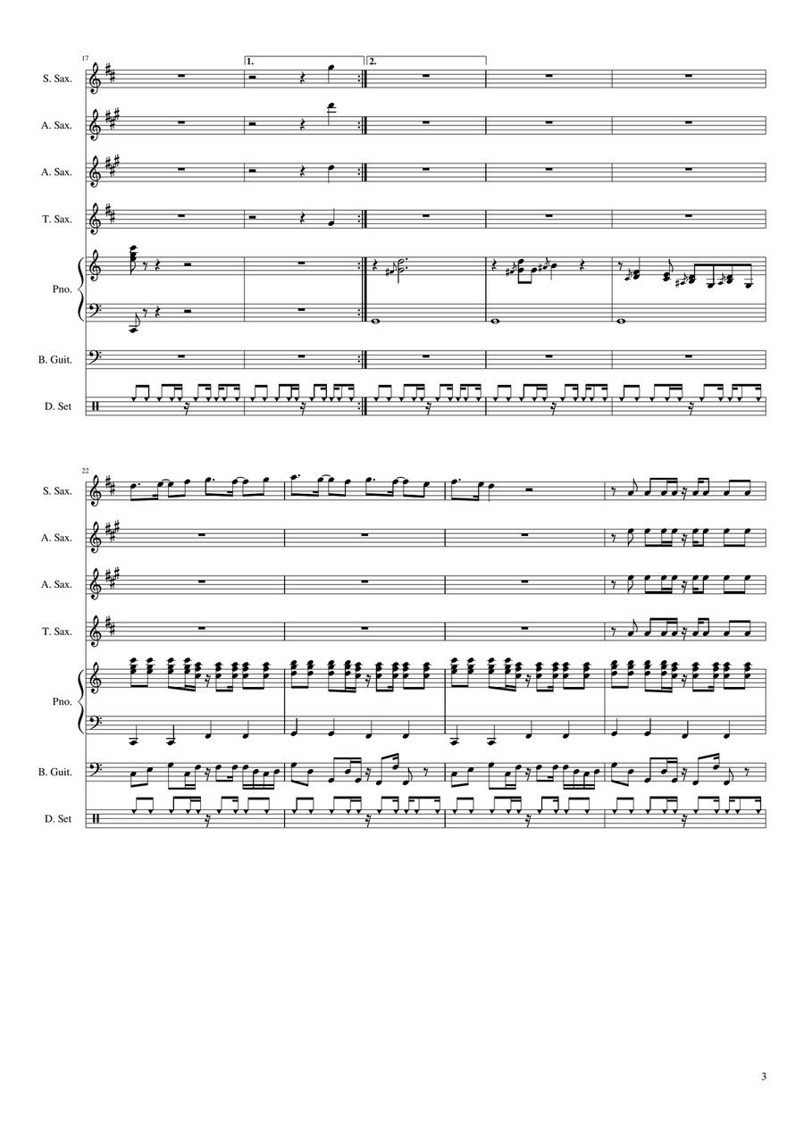 Soul Limbo Woodwind Quartet scores gallery preview page 3