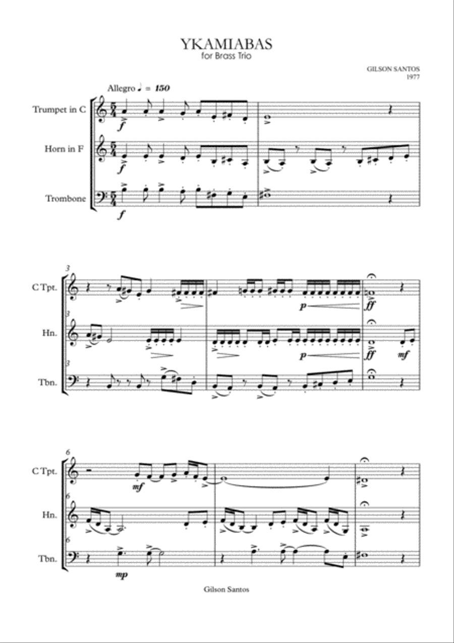 THREE PIECES FOR BRASS TRIO Brass Trio scores gallery preview page 4