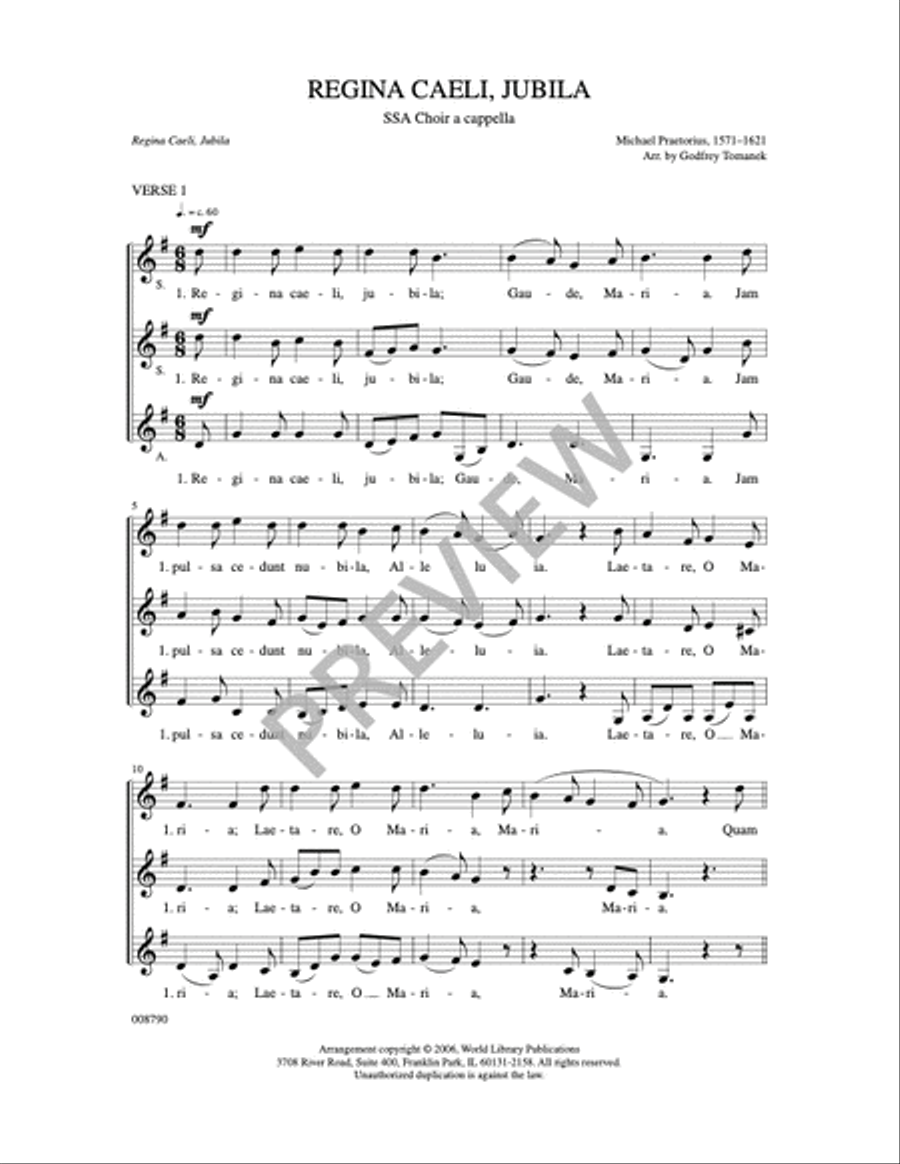 Regina Caeli, Jubila SSA scores gallery preview page 9