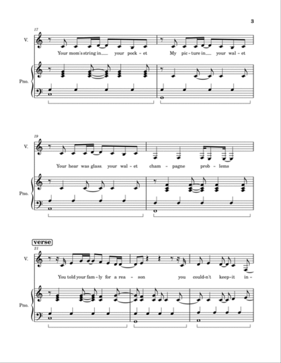 Champagne Problems Voice scores gallery preview page 3