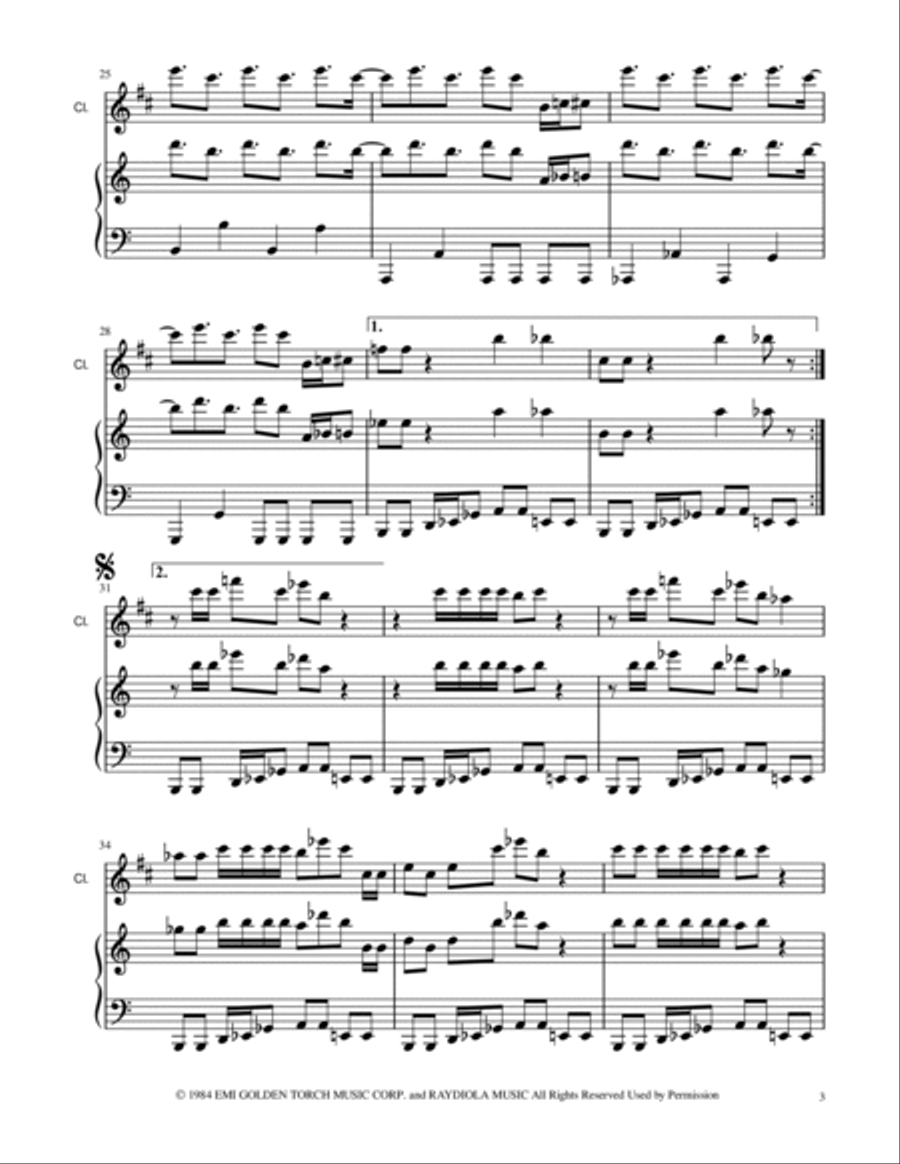 Ghostbusters B-Flat Clarinet scores gallery preview page 3