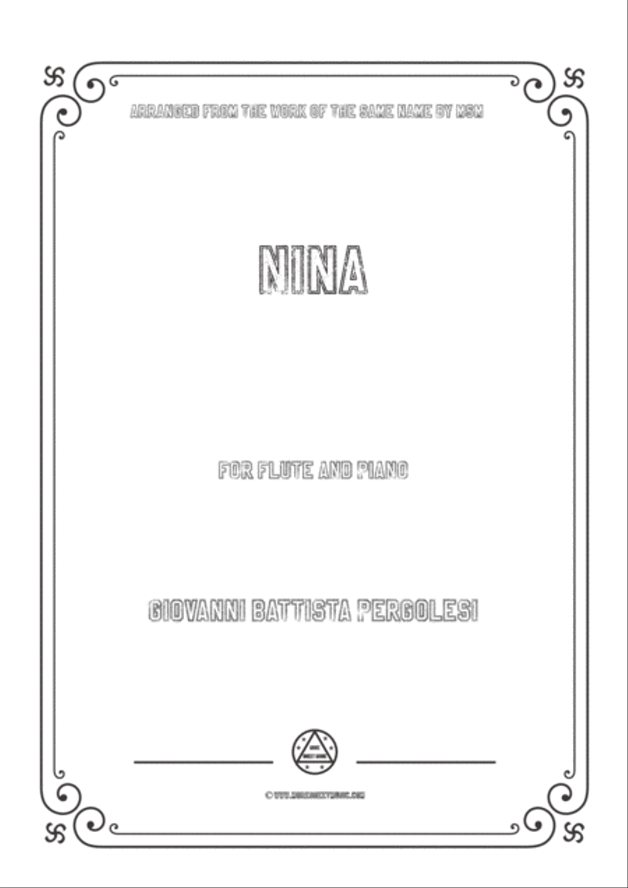Pergolesi-Nina,for Flute and Piano Flute Solo scores gallery preview page 1