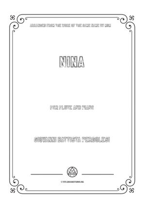 Book cover for Pergolesi-Nina,for Flute and Piano