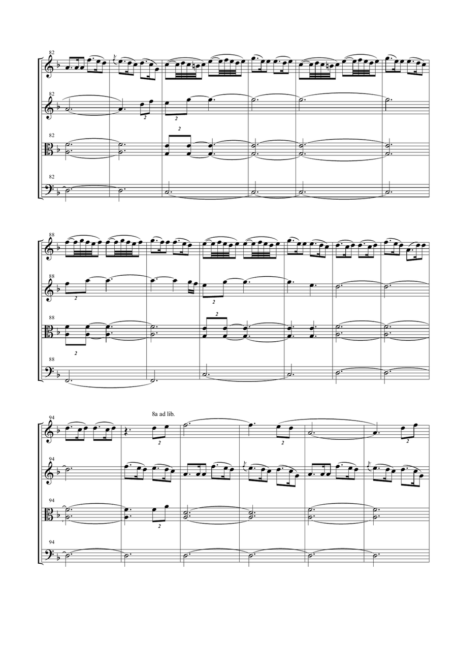 Last Of The Mohicans (main Theme) String Quartet scores gallery preview page 6