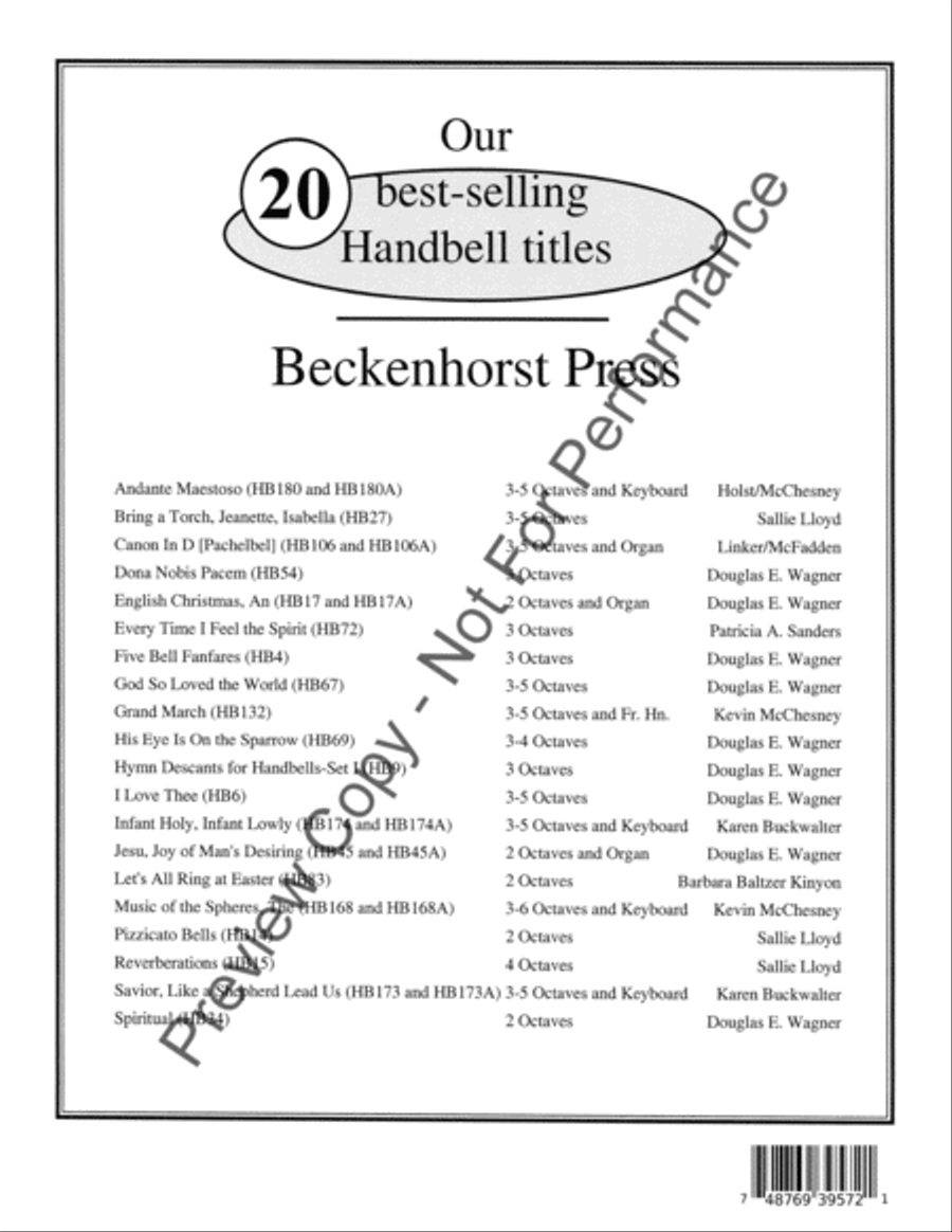 A Prayer for Peace 5-Octaves scores gallery preview page 9