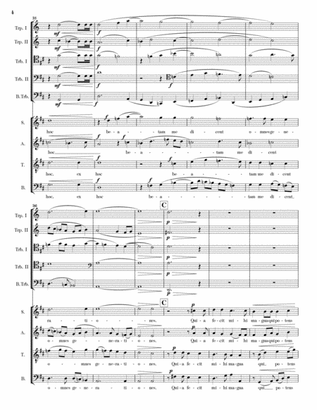 Magnificat (Full Score, version for SATB and Brass Ensemble) image number null