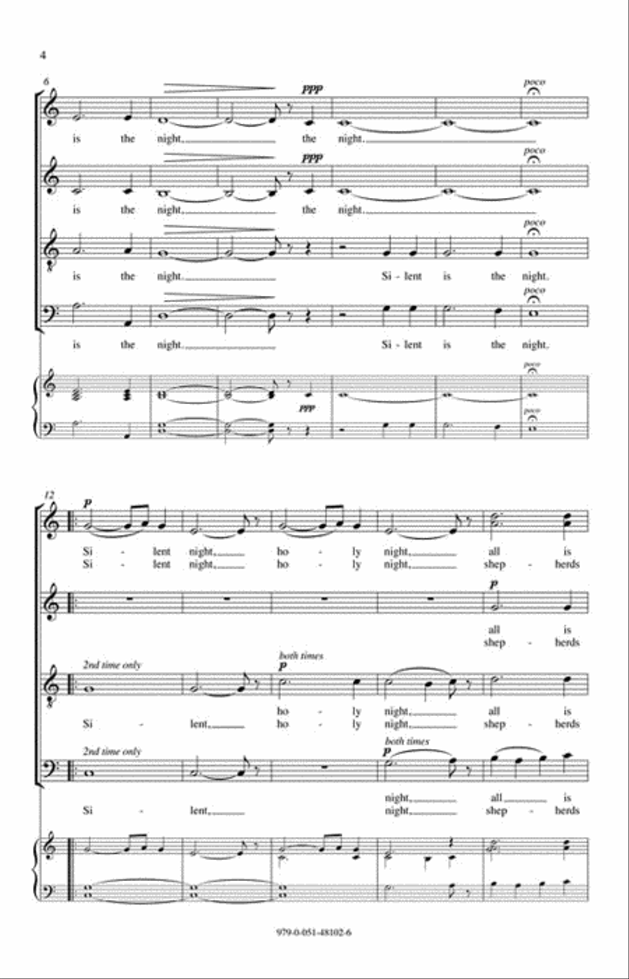 Silent Night 4-Part scores gallery preview page 3