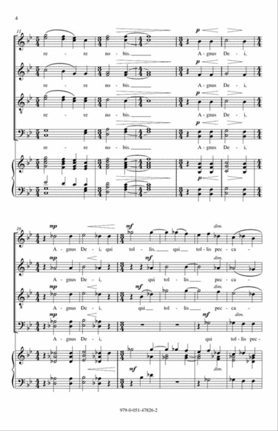 Agnus Dei 4-Part scores gallery preview page 5
