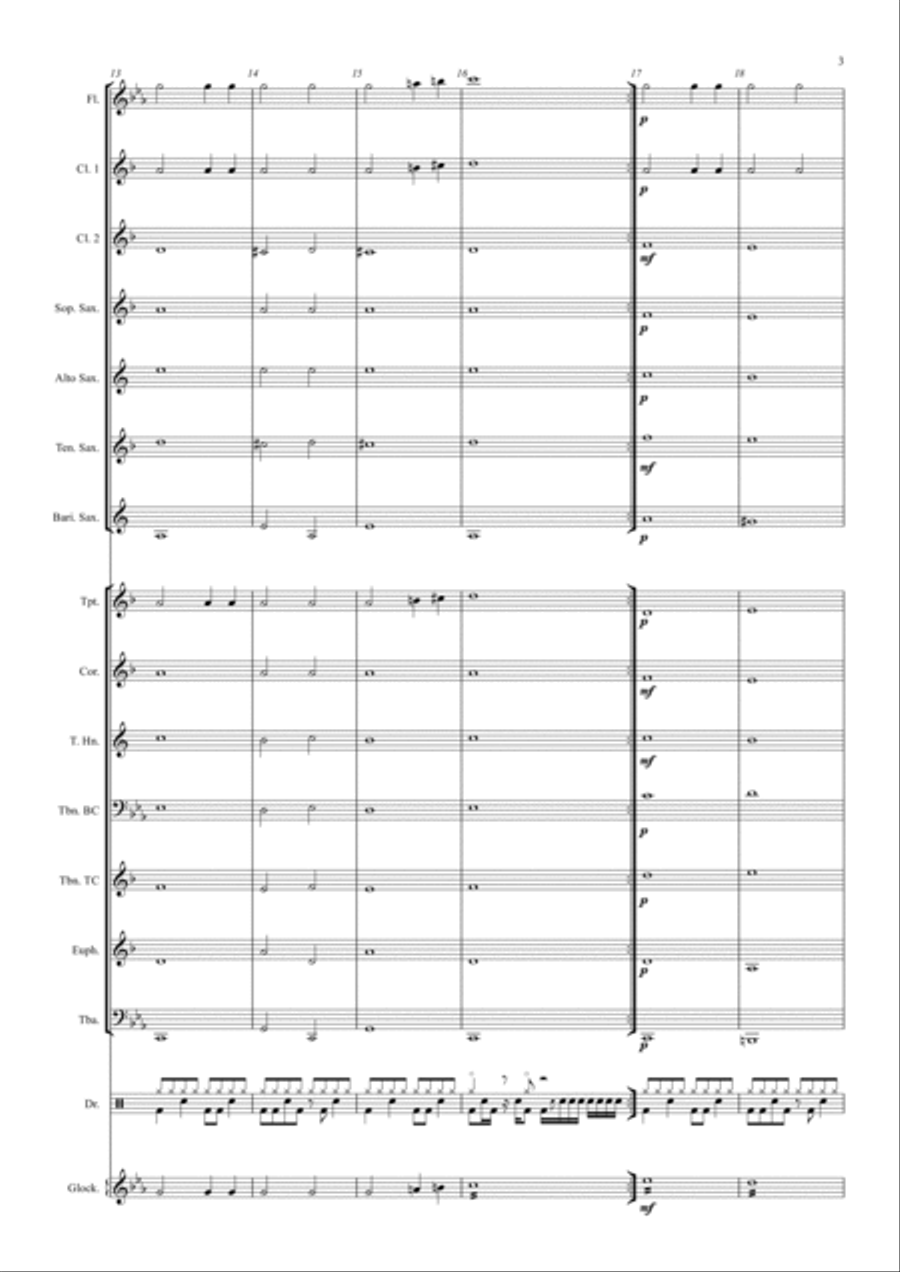 7th Symphony - 2nd Movement Concert Band scores gallery preview page 3