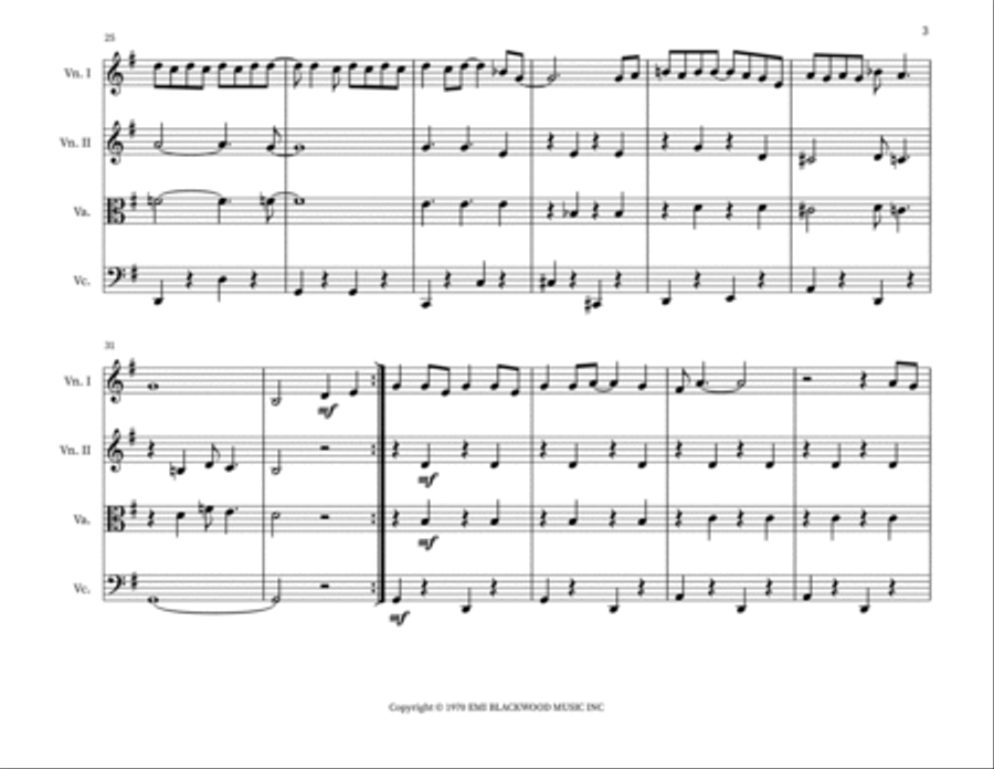 Put Your Hand In The Hand String Quartet scores gallery preview page 3