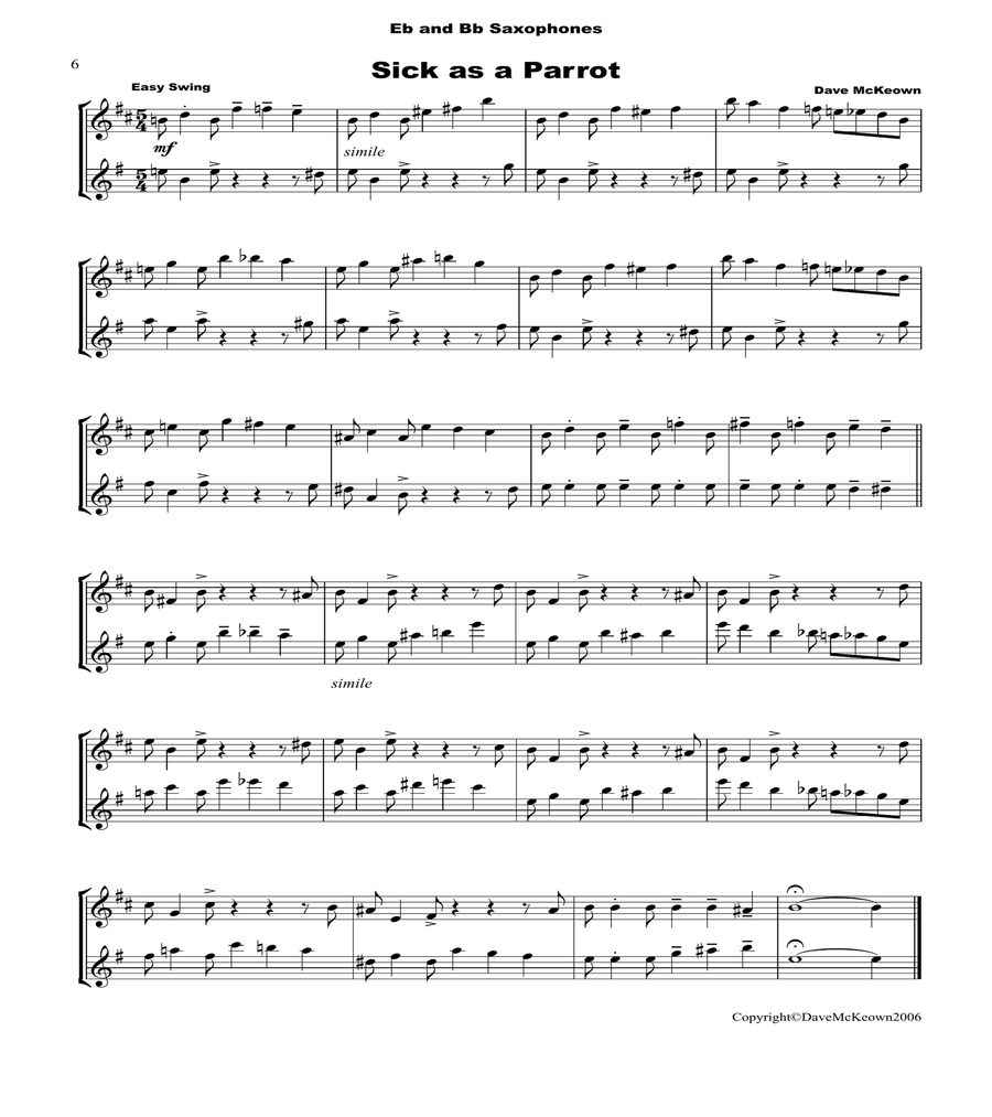Alto and shop tenor sax duets