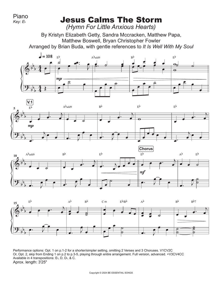 Jesus Calms The Storm (Hymn For Little Anxious Hearts) Piano Solo scores gallery preview page 2