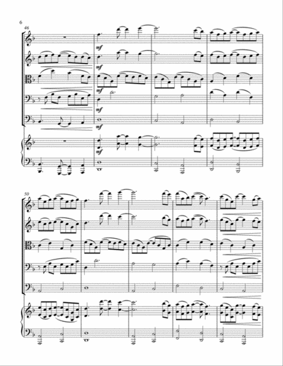 Summer Rain (string quintet and piano) Piano Quintet scores gallery preview page 6