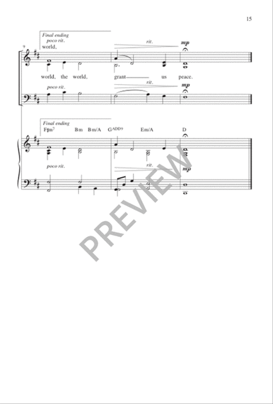 Joy and Peace - Choral / Accompaniment edition 3-Part scores gallery preview page 16