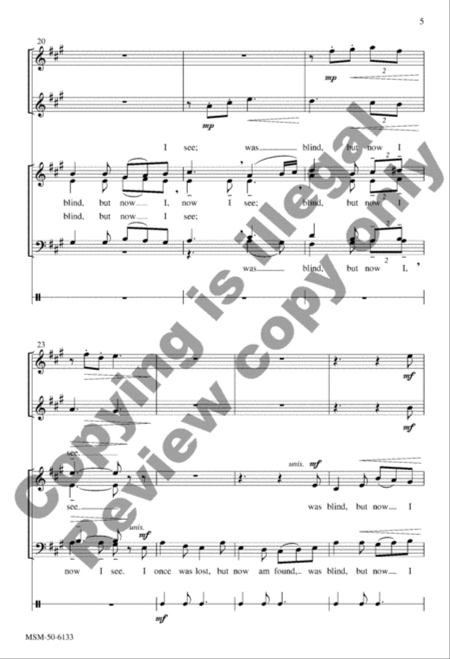 Amazing Grace Amazing Grace 4-Part scores gallery preview page 4