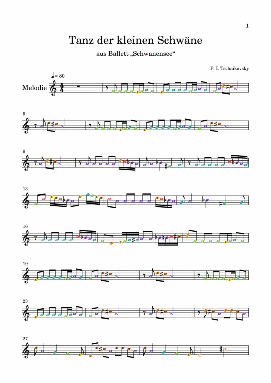 Dance Of The Little Swans Percussion scores gallery preview page 1