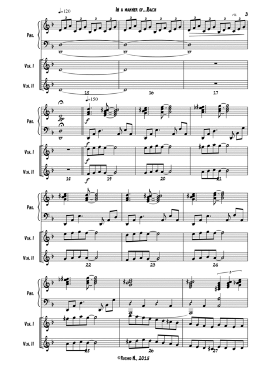 In a manner of ... Bach (for String Ensemble) Piano scores gallery preview page 4