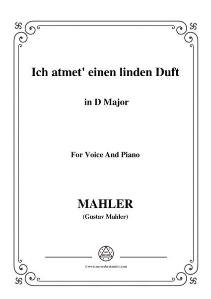 Mahler-Ich atmet' einen linden Duft in D Major,for Voice and Piano image number null