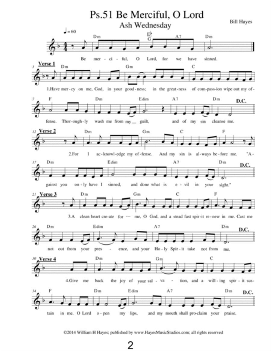 Complete Lenten Responsorial Psalms, Year C in leadsheet, piano/vocal and congregational formats (bo Piano, Vocal, Guitar scores gallery preview page 3