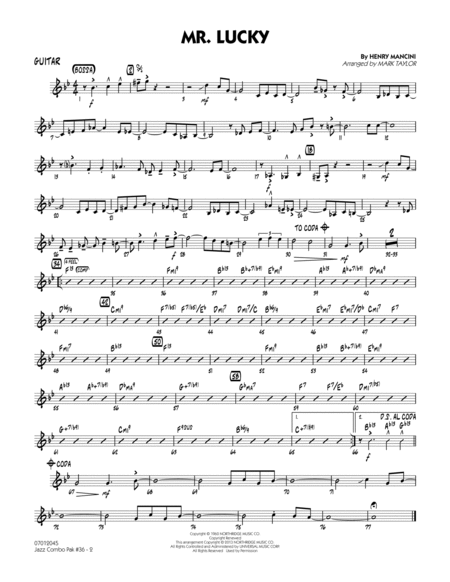 Jazz Combo Pak #36 (Henry Mancini) - Guitar